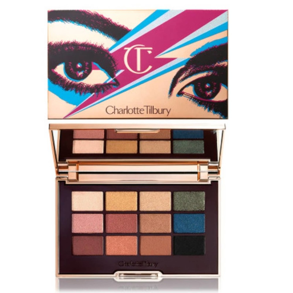 NIB Charlotte Tilbury The Icon Palette w/ Gold, Pink, Blues, Green, Red